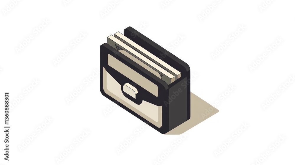 Fototapeta premium Stacked Briefcases Illustration for Business and Professional Themes