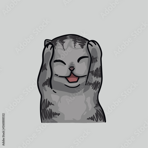 baby cat crying, meme illustration 
