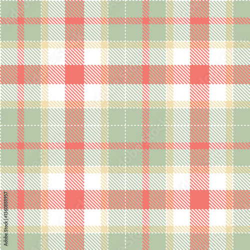 Modern Pale White Seamless Tartan Textile Design Variant 2698