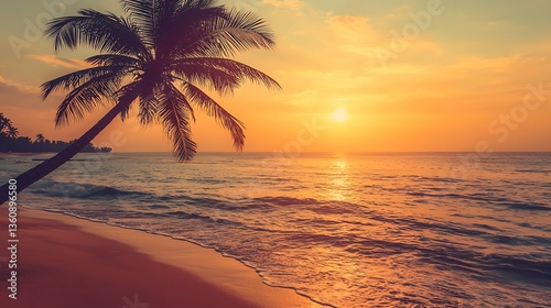 Tropical Sunset Beach Scene (1)