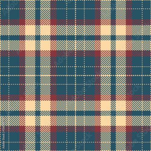 Modern Bright Pale Peach Seamless Tartan Textile Design Variant 2876