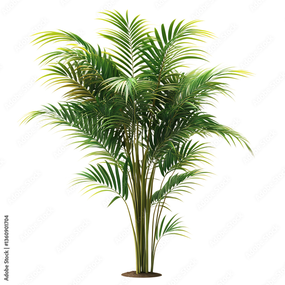 3D Indoor Palm Tree with Broad Fronds Isolated on Transparent Background 3D Indoor Palm Tree with Broad Fronds Isolated on Transparent Background