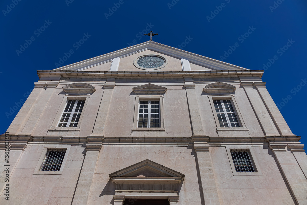 Lisbon’s richest church dedicated to Saint Roch (Igreja de Sao Roque, 1553 - 1573). In front of church, in Trinidade Coelho Square, stands Antonio Vieira statue. Lisbon, Portugal.