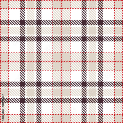Modern Seamless Tartan in Dark White tones Textile Design Variant 284