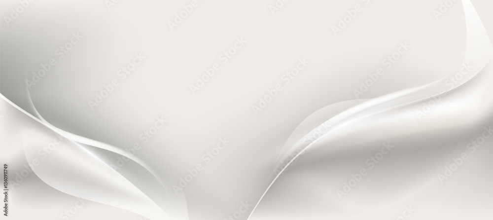 Naklejka premium Minimalist Grey curve on white grey gradient background ,presentation branding or business template