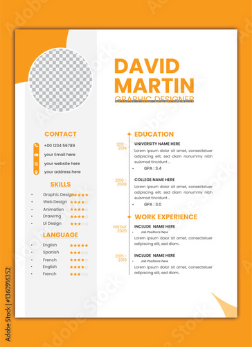 CV Resume Layout Design  Template