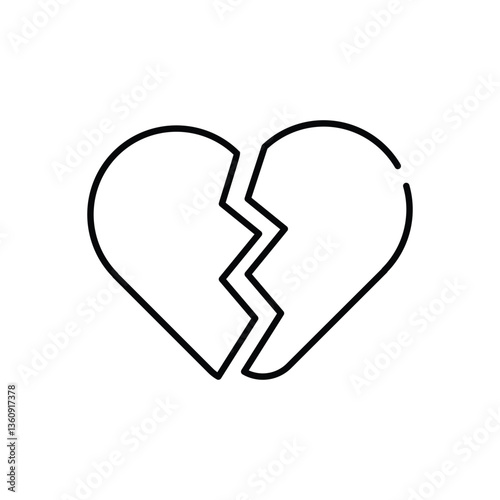 Broken Heart Vector icon