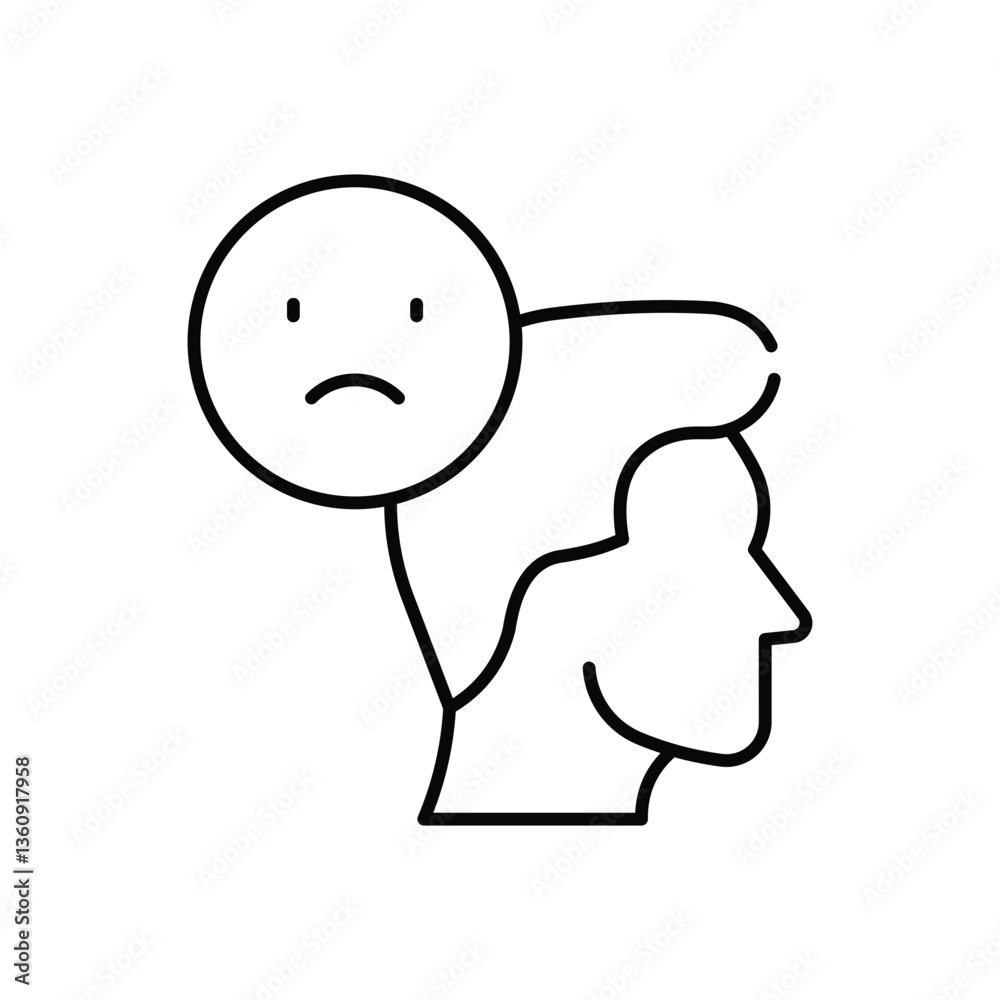 Fototapeta premium Negative Behaviou Vector icon