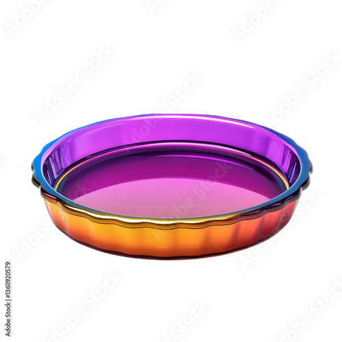 A Vibrant Glass Tart Pan with Polished Edges and Rem Isolated on Transparent Background