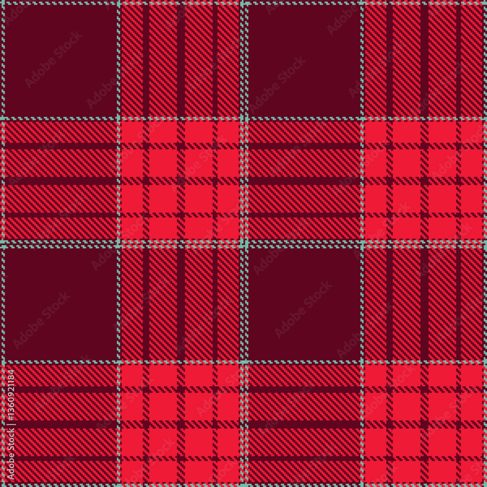 Modern Seamless Tartan in Neon Maroon tones Textile Design Modern Seamless Tartan in Neon Maroon tones Textile Design