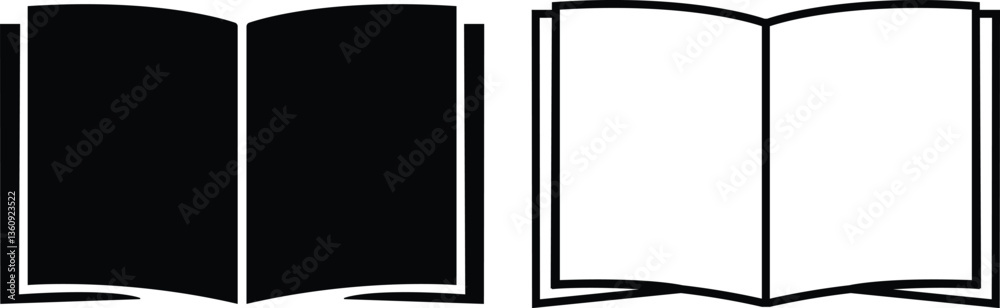 Books open, closed black icon in flat line set. isolated on transparent background Books open, closed black icon in flat line set. isolated on transparent background