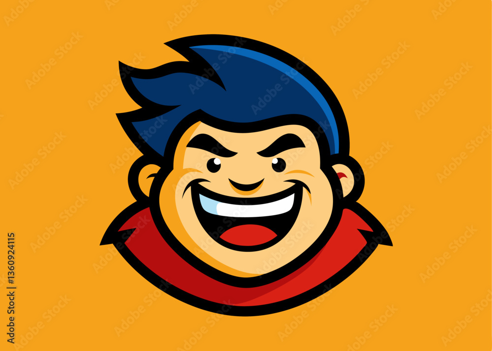 Bold Cartoon Portrait: An intense close-up view of a bold cartoon person, capturing his expressive face against a vibrant and appealing backdrop. Bold Cartoon Portrait: An intense close-up view of a bold cartoon person, capturing his expressive face against a vibrant and appealing backdrop.