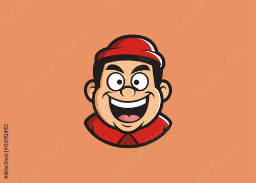 Happy Cartoon Face: A vibrant illustration of a cheerful cartoon character with a big smile, radiating positivity, against a plain background.