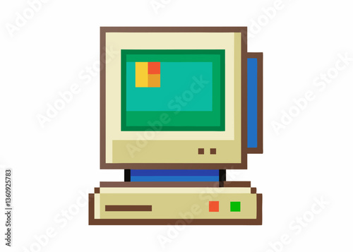 Retro Tech: A nostalgic illustration of an old-school computer. Capture the charm of vintage technology.