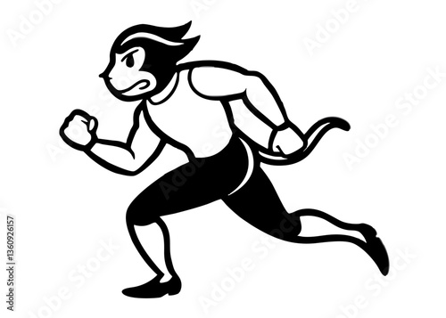 Dynamic Runner: A stylized illustration of a determined figure in full stride, exuding energy and motion, ready to conquer the finish line. 