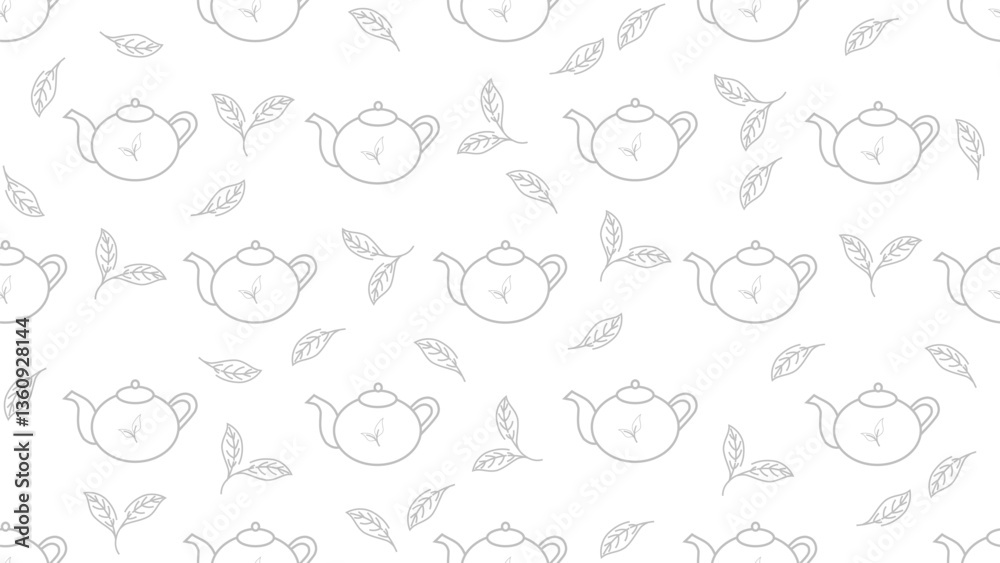 Fototapeta premium Green tea leaves seamless pattern background. Green tea leaves illustration pattern. Green tea leaves background. Perfect for fabric, textile, wallpaper, decor, print, packaging
