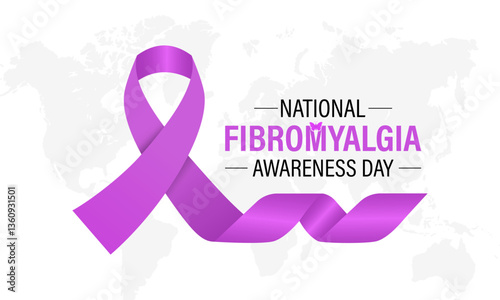 Vector graphic of International Fibromyalgia Awareness Day, May 12. Chronic pain and fatigue affect people with this invisible illness. Website banners, cards, prints, social media, and background.