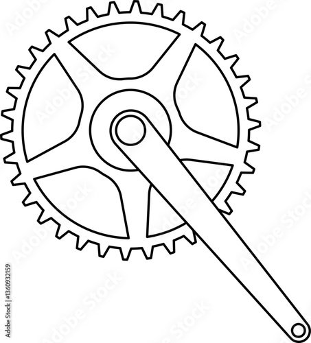 Pedal crank outline vector