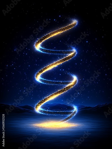 Spiral Glow Night Landscape