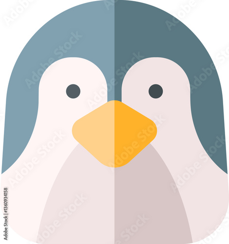 penguin Illustration on a white background.