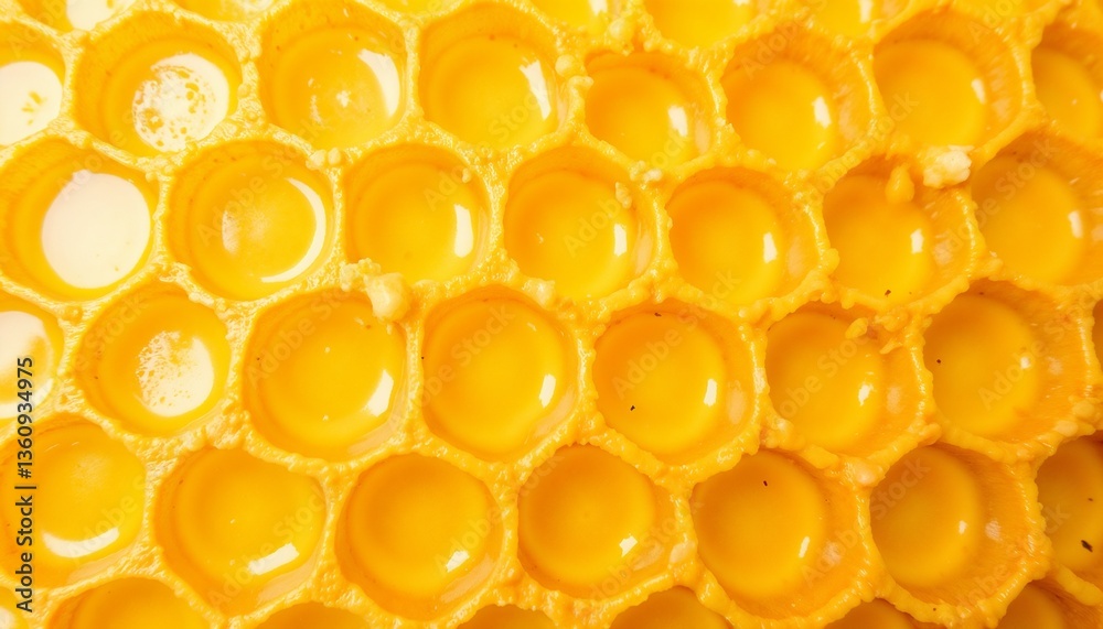 Honeycomb close-up showcasing vibrant wax cells in natural light  