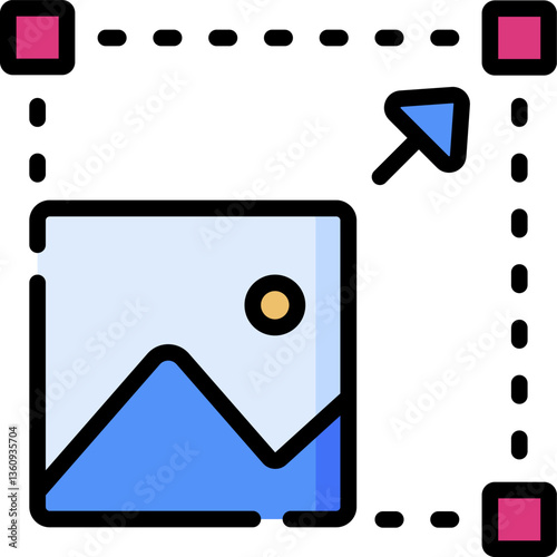 resizing Illustration on a white background.