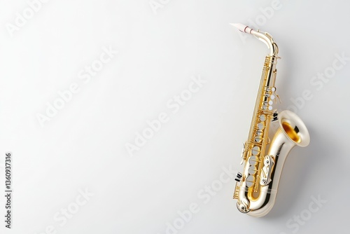 Wallpaper Mural Golden saxophone on white background Torontodigital.ca