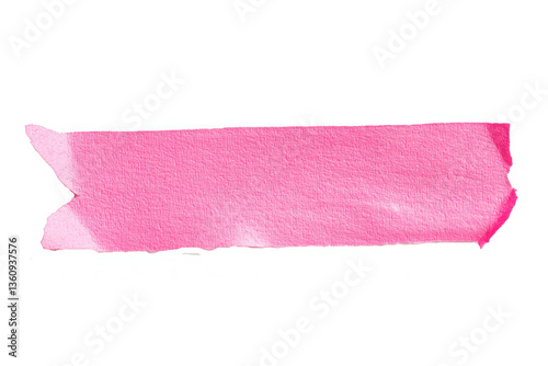 Crumpled pink matte adhesive tape with torn edges 
