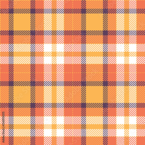 Modern Warm Butterscotch Seamless Tartan Textile Design Variant 888