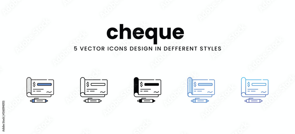 cheque vector icons set stock illustration cheque vector icons set stock illustration