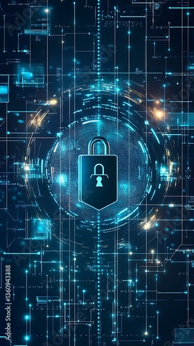 Cybersecurity Digital Lock Network Protection System Data Security