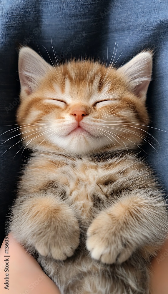 Fototapeta premium Sleepy Kitten in Hands