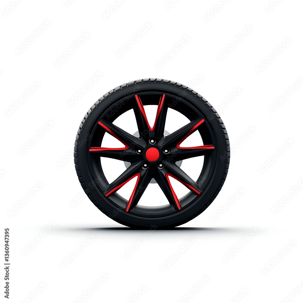 Obraz premium 3d car wheel logo design