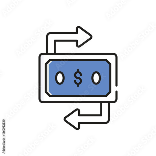 cash remittance Vector icon