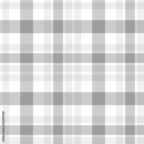 Modern Seamless Tartan in Vivid White tones Textile Design Variant 1155