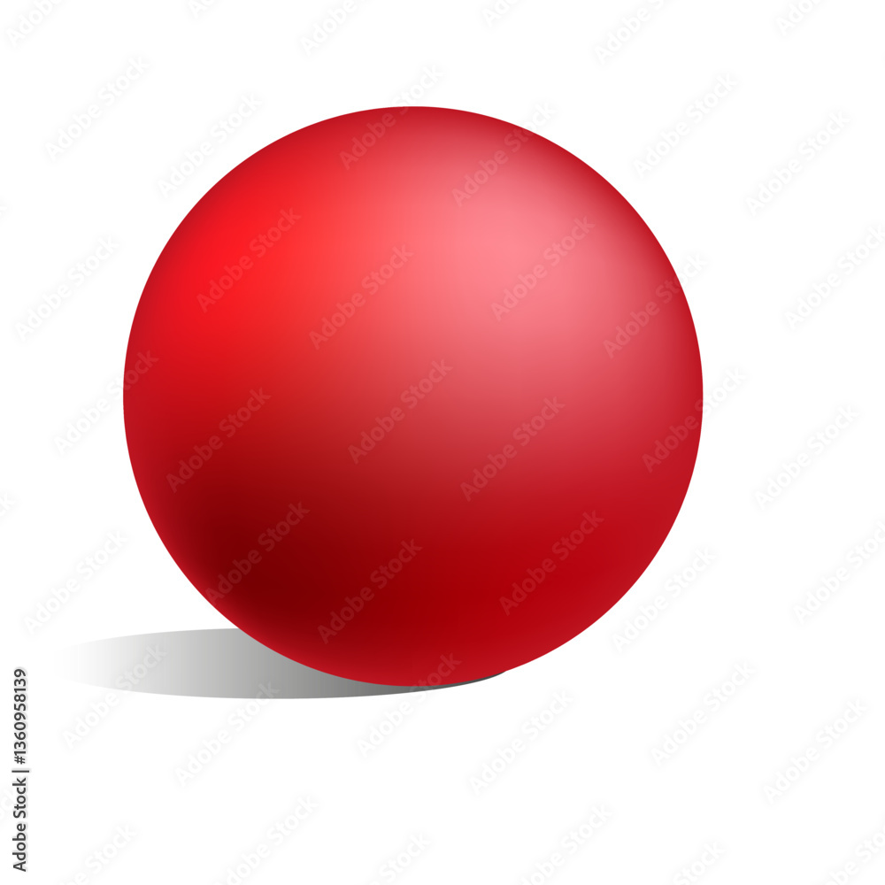 Glossy red sphere. Polished 3D ball. Geometric circular object. Isolated vector design. Glossy red sphere. Polished 3D ball. Geometric circular object. Isolated vector design.