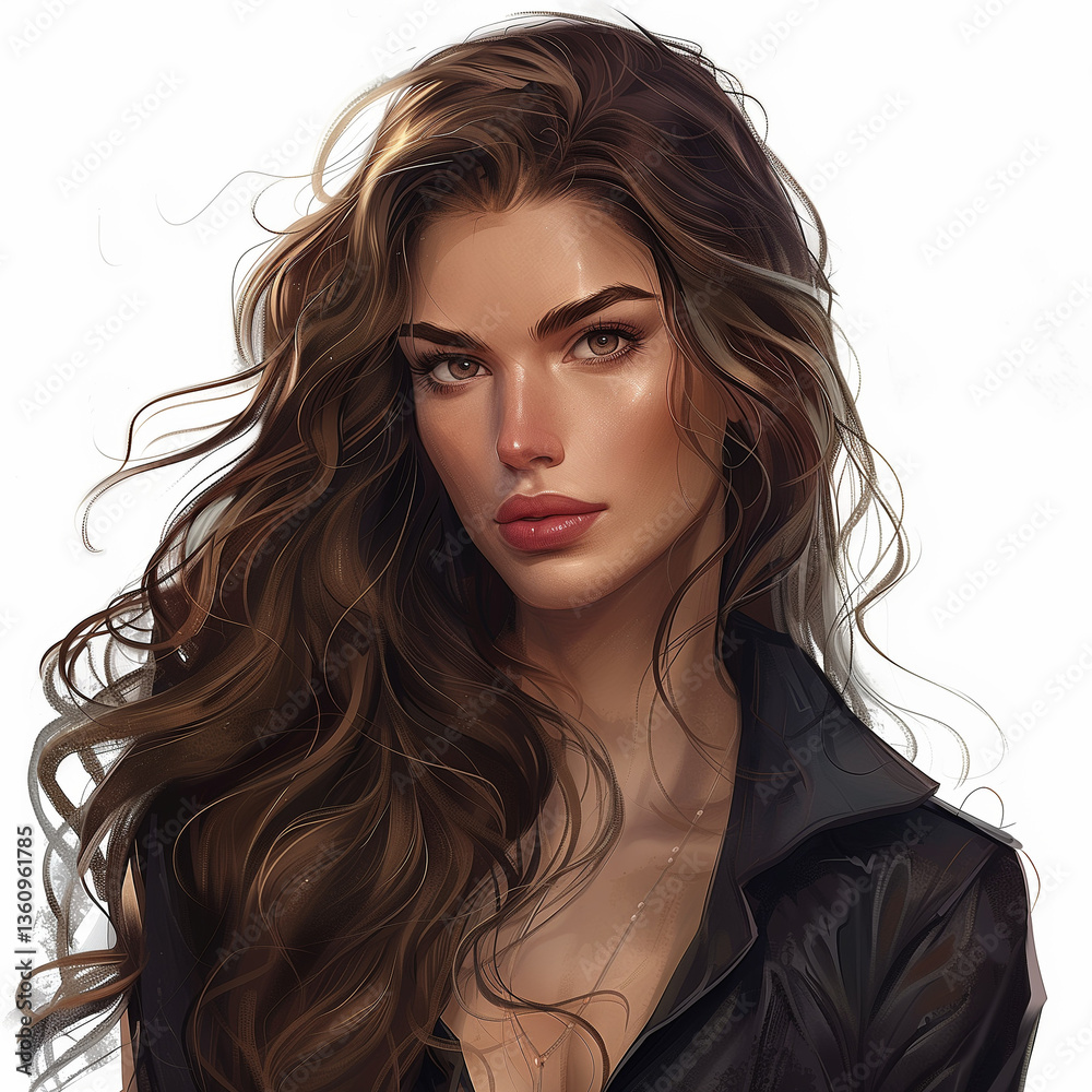 Naklejka premium Whispers of Her Hair