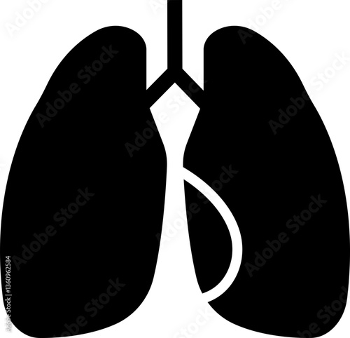 Human Organs Hand Drawn flat Icon Organs Vector for apps, web sign symbol of lung, neuron pictogram for human anatomy