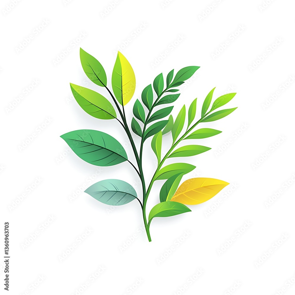 Fototapeta premium 3d palm leaves logo