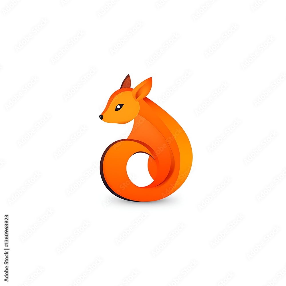 Obraz premium 3d squirrel logo design