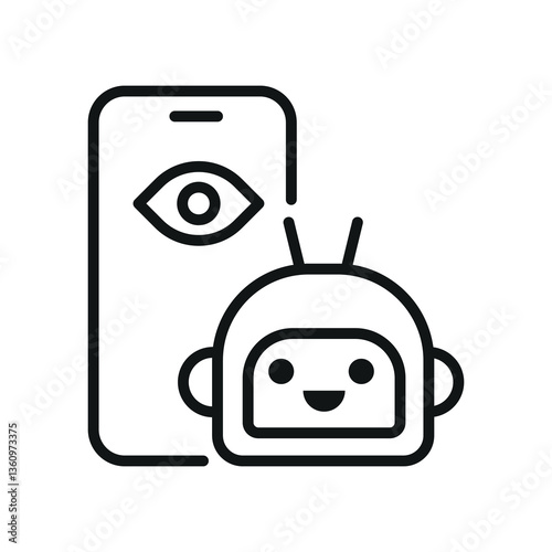 mobile phone vector illustration face robot icon