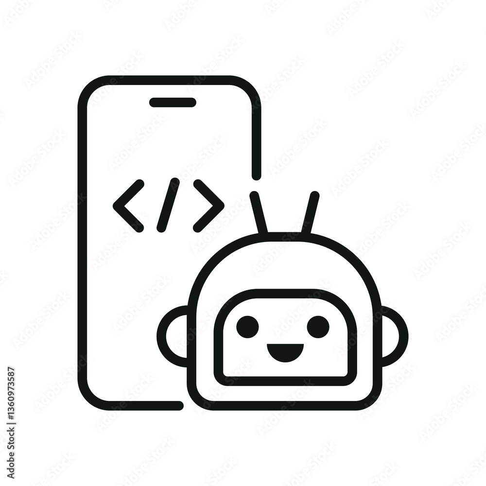 Naklejka premium Artificial Intelligence lines Icons-20.eps