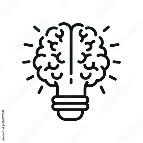 light bulb idea brain icon artificial intelligence