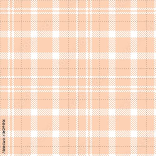 Modern Seamless Tartan in Deep Light Peach tones Textile Design Variant 1543