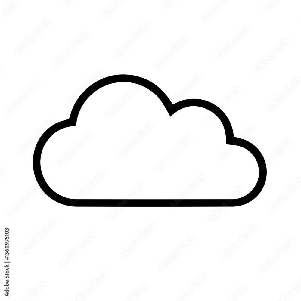 Cloud Storage Icon in Minimalist Style Cloud Storage Icon in Minimalist Style
