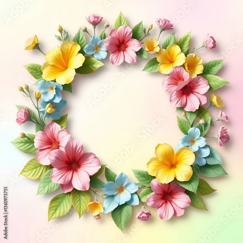 frangipani flowers frame Romantic Floral Wreath.