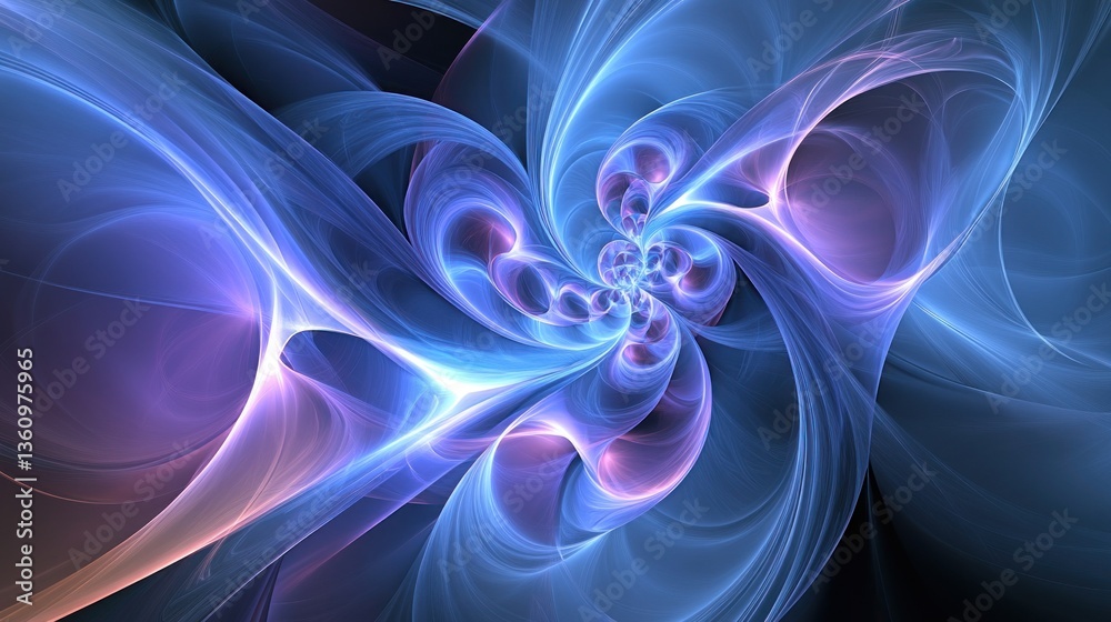 Fototapeta premium Abstract swirling blue and pink fractal art.