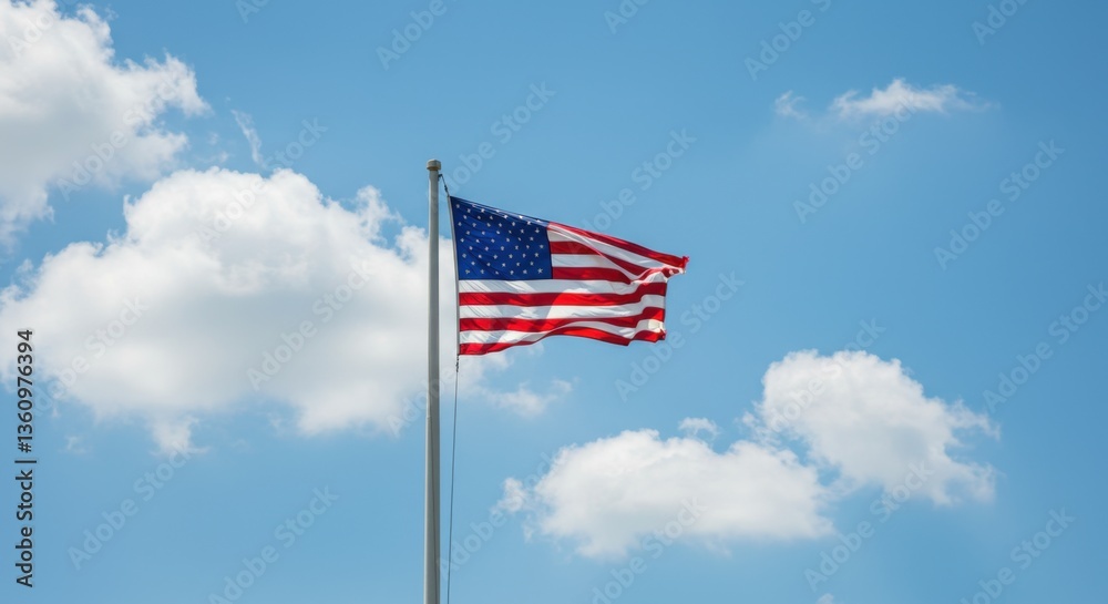 American Flag in Clear Sky American Flag in Clear Sky