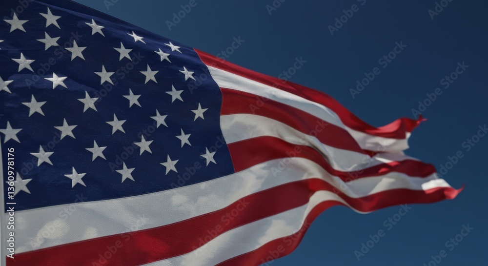 Fototapeta premium American Flag with Eagle