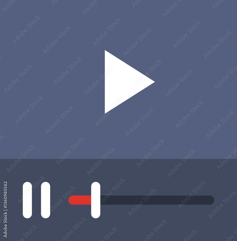 video player Illustration on a white background.
